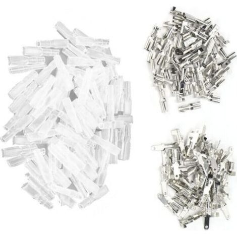50 Crimp-Anschlüsse (weiblich/männlich, je 100 Isolierhülsen 2,8 mm), silberfarbene Schnellverbinder
