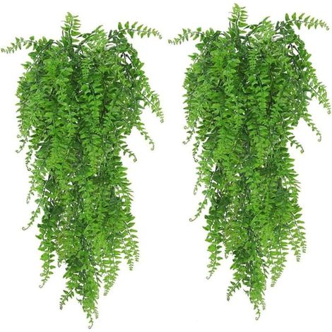 Plante Artificielle Retombante 2 Pièces Fausse Feuilles de Lierre Murale pour Intérieur Extérieur, Déco Verdure pour Salon Jardin Mariage (1/4)
