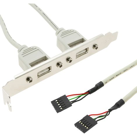 BeMatik - Adattatore USB 2x5 pin della scheda madre per 2xAH staffa