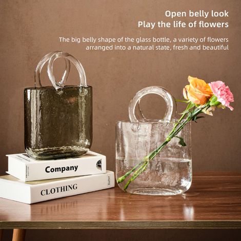 Vase en Verre Transparent pour Bouquets - Panier Décoratif Créatif pour Salon, Aquarium ou Décoration Florale (1/5)