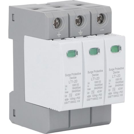 Parafoudre DC 1000V IP20 3P, dispositif anti-surtension ignifuge, protection contre la foudre et les surtensions (1/5)