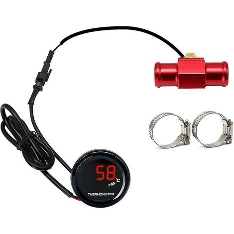 Minuteur de température du liquide de refroidissement pour moto, adaptateur de température du liquide de refroidissement, durée de fonctionnement du moteur, voyant rouge, 18 mm (1/5)