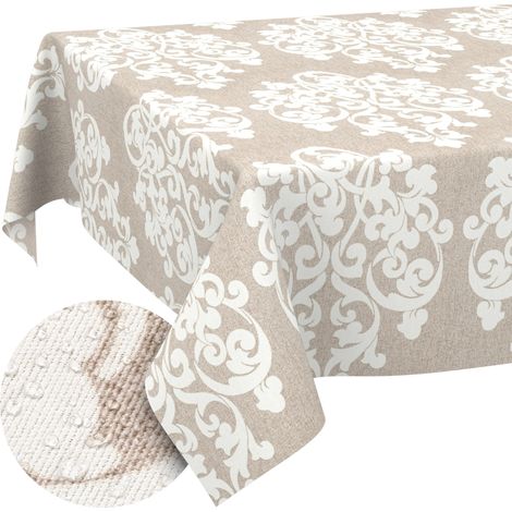 Nappe enduite Damas 140x100 cm rectangulaire (1/5)