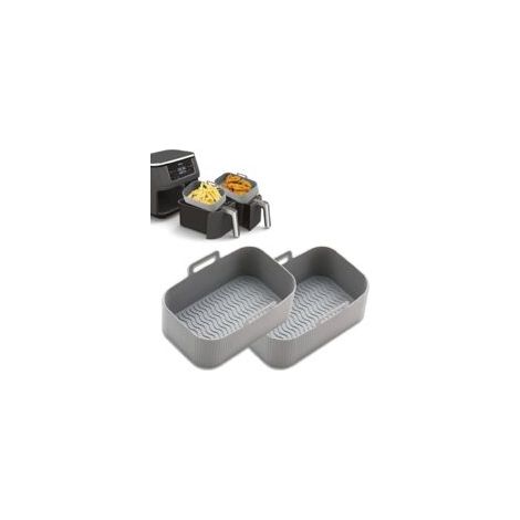 2 Pcs. Heißluftfritteuse Panier De Silicone Accessoires De Remplacement, Friteuse Airfryer De Silicone Grille De Remplacement Luftfritteuse Silikonkorb Ustensiles De Cuisine Ofenzubehör, Gris (1/5)