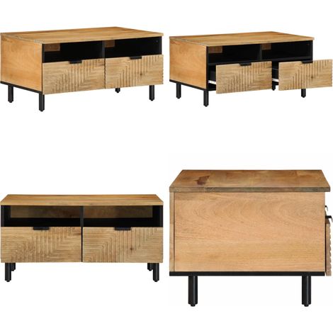 vidaXL Couchtisch Braun 80x54x40 cm Massivholz Mango (1/5)