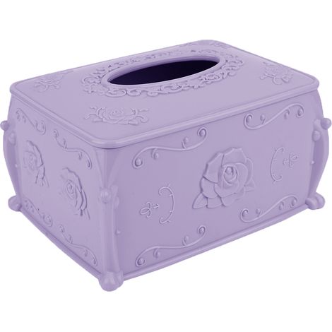Kosmetiktuchbox aus Polypropylen im europäischen Stil, lila, zur Dekoration von Badezimmer und Wohnzimmer. (1/5)