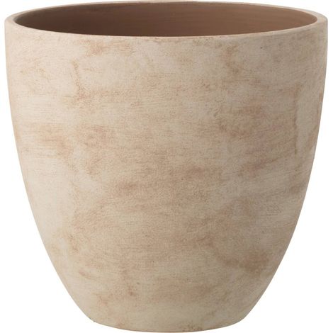 Cache pot rond en céramique beige clair - beige clair (1/2)