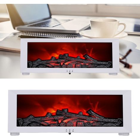 3D-Flammen-Luftbefeuchter, Räucherstäbchen mit Flammeneffekt, Ambientelampe, Timer, USB-Anschluss, geräuschlos, weißes ABS-Gehäuse, 150 ml, 26 cm x 10 cm x 10 cm, 1+2 Zubehörteile (1/5)