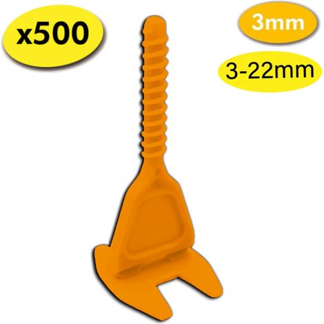500 croisillons autonivelants LEVEL FIT 3 mm - Pose carrelage 2 à 22 mm – SHAFFER PRO (1/4)
