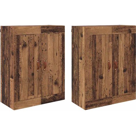 Maison Exclusive - Mobile a muro 2 pcs Legno vecchio 69,5 x 34 x 90 cm