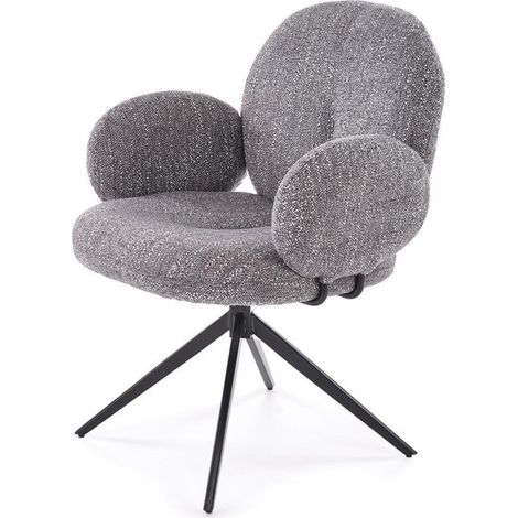 Chaise pivotante en tissu gris avec accoudoirs Andrea (1/5)