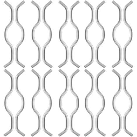20 Pieces Solid W Connector in Silver Galvanized Steel Wire Secure Fixing of Mattresses and Frames for Trampoline Outdoor Jumping Activities - (1/4)