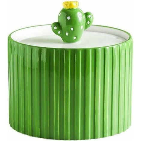 Fontana e distributore d'acqua per gatti, distributore d'acqua in ceramica, flusso di circolazione automatico, acqua potabile, bocca (1/4)