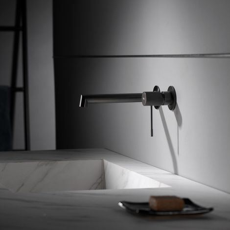 Monocommande Lavabo Encastré Line Black Gun Metal Imex Imex Gld038 Bgm