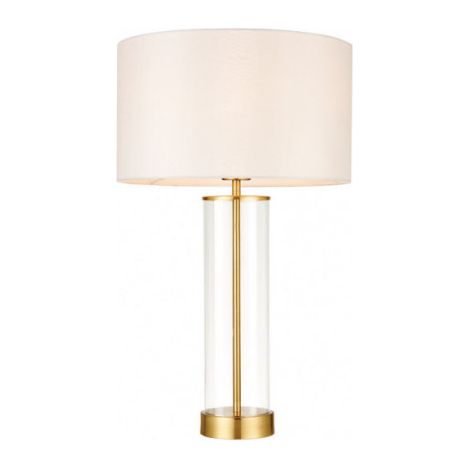 Endon Lessina - Lampe de table Or satiné brossé, effet soie blanche vintage, E27 (1/4)