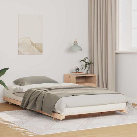 Estructura de cama Marrón 90 x 220 cm Madera maciza de pino