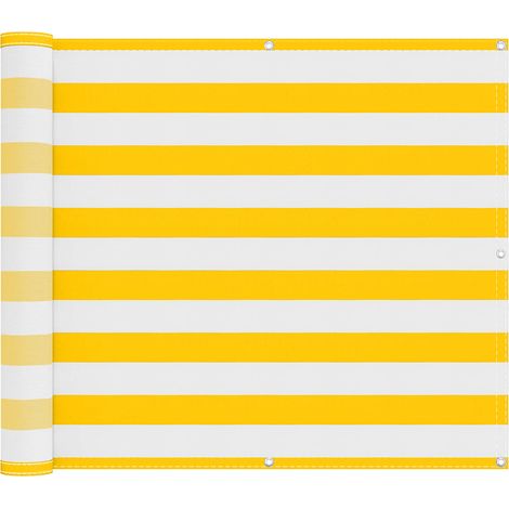 Balkonsichtschutz Gelb und Weiß 100 x 1000 cm Oxford-Stoff vidaXL