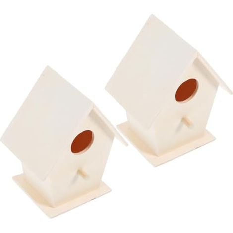 Kit de mangeoire à oiseaux en bois brut (2 pièces) pour jardin suspendu, activités manuelles pour enfants et décoration extérieure (1/5)