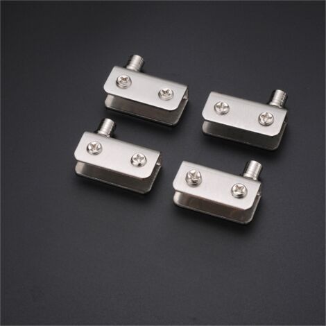 4 Pack Glass Door Hinges, 90° Pivot Hinge, Stainless Steel, Fit for 5-8mm Glass (1/4)