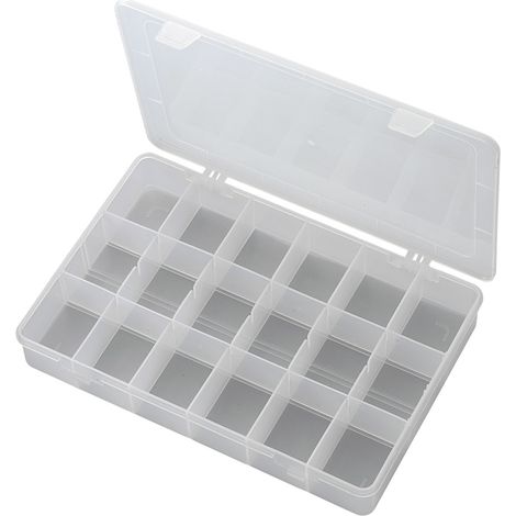 TRU COMPONENTS PP18-01 Sortimentskasten (L x B x H) 278 x 192 x 43 mm Anzahl Fächer: 18 feste Untert