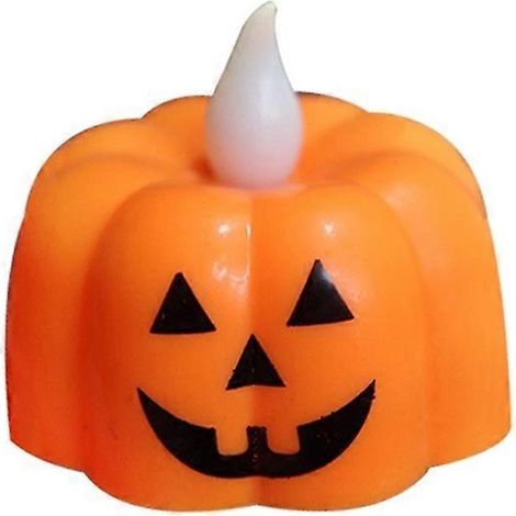 Bougie lumineuse LED colorée d'Halloween, bougeoir de table, décoration citrouille, fête d'Halloween, décoration pour la maison, visage de citrouille