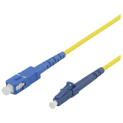 Jarretière fibre optique DELTACO, LC-SC, 9/125, OS1/2, monomode - 3 m, pour liaison et raccordement de réseau fibre optique