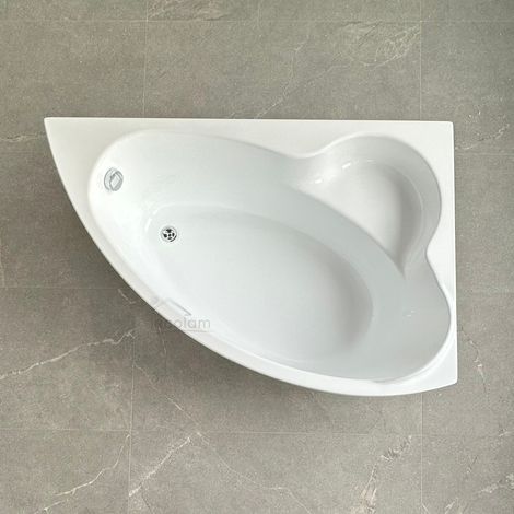 ECOLAM Baignoire d'angle Ada 140x90 cm droite + pieds siphon siliconeBaignoire acrylique blanc (1/5)