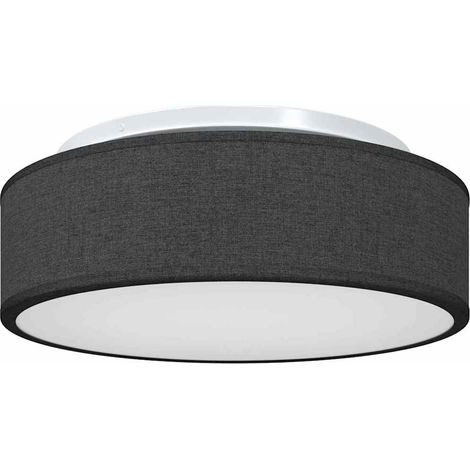 Lampe de plafond moderne style minimaliste projecteur ajustable 38 x 38 x 13,5 cm en tissu noir (1/5)