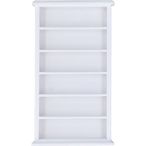 Bibliothèque miniature pour maison de poupée à l'échelle 1:12, meuble de rangement en bois blanc, bibliothèque miniature pour bureau ou salon. (1/5)