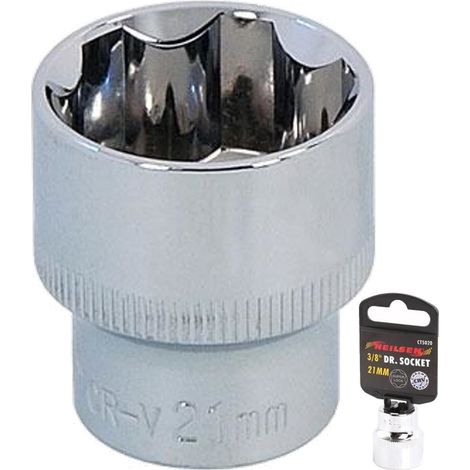 Neilsen 3/8" Drive Standard Shallow Square Metric Single Socket 21mm (1/2)