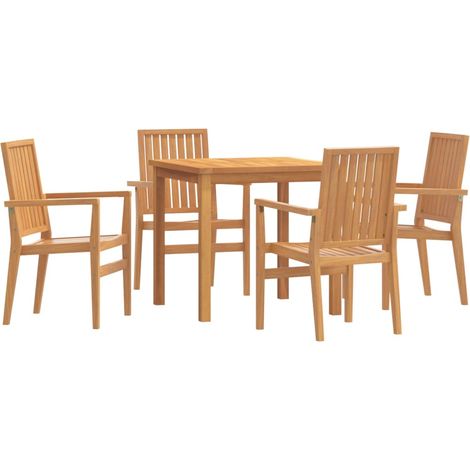 Maison Exclusive - Set da Pranzo per Giardino 5 pz in Legno Massello di Teak