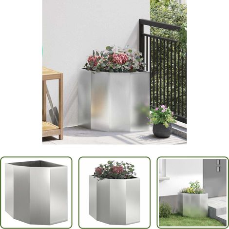 Bac d'angle -  Jardinière d'Angle Argent 45 x 45 x 50 cm Acier galvanisé (1/5)