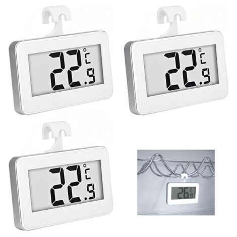 3-Piece Digital Thermometer for Refrigerator and Freezer LCD Digital Mini Fridge Thermometer with Hook and Easy Read Display, Ideal for Kitchen Temperature Range 20°C to 50°C (1/5)
