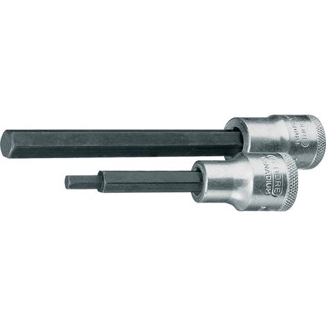 Embout de clé à douille en 19 1/2 pouces, intérieur hexagonal de 6 mm, longueur 100 mm (1/4)