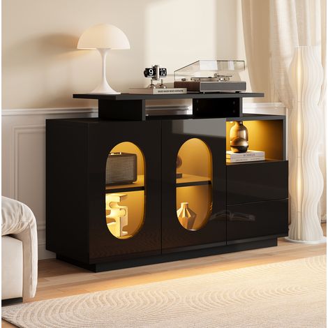 Möbel Sideboard Aufbewahrung 120x40x80 Hochglanz OKMYHOME (1/5)