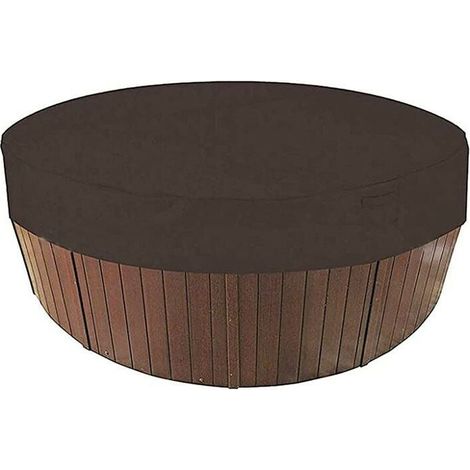 Copertura per piscina rotonda, copertura solare per piscina, copertura protettiva per spa, 190T per 190x30 cm (marrone) (1/3)