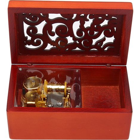 Klassische Retro-Spieluhr aus Holz, Handkurbelmechanismus, fein geschnitztes Kiefernholz, Dekoration für Zuhause, Auto, Büro (1/5)