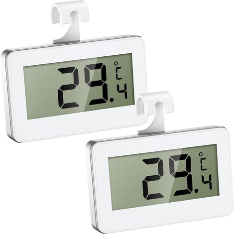 Refrigerator Thermometer, 2 Pack Mini Freezer Thermometer with Easy-to-Read LCD Display, Indoor Thermometer with Antifreeze Alarm, Perfect for Home, Restaurants, Kitchen, Bars (1/5)