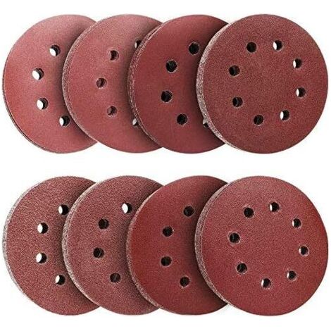 Lot de 80 disques abrasifs 125 mm pour polir le bois et le métal (100 x grain abrasif 60/80/100/120/180/240/320/400).