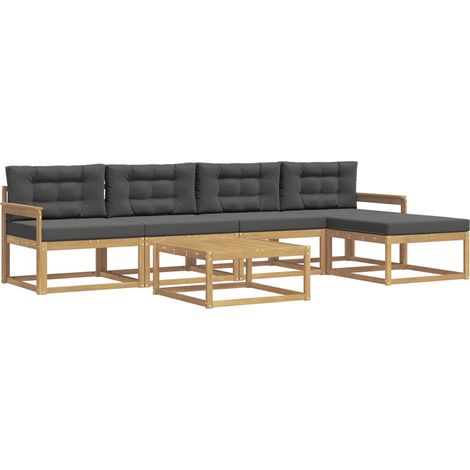 Conjunto de sofás de exterior 6 pcs Blanco y Antracita vidaXL (1/5)
