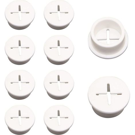 10 Pcs 20mm White Silicone Flexible Cable Grommet Cable Grommet for Office Table Cable Tidy (1/5)