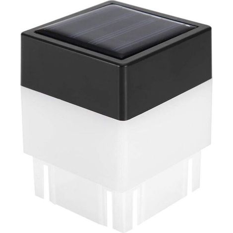 Lampe à LED solaire, Lumière chaude solaire de place LED lumière blanche chaude carrée pour la décoration extérieure de barrière de jardin (1/5)
