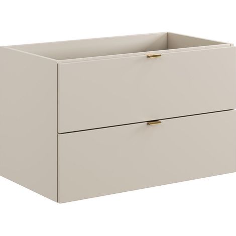 Meuble sous vasque suspendu - Coloris beige - 80 cm -  LAVENA