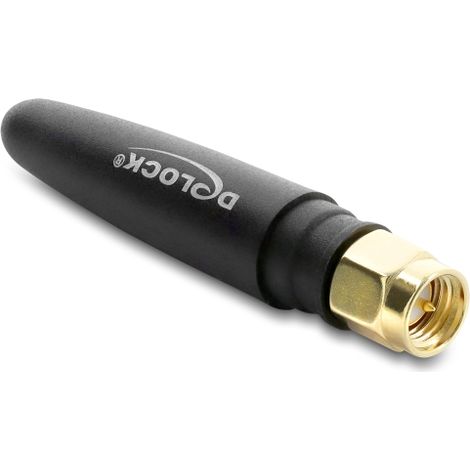 Delock LTE Antenne SMA Stecker 1,82 dBi omnidirektional starr schwarz