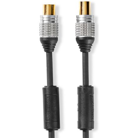 Nedis Cable Coaxial de 90 dB  IEC (Coaxial) Macho – IEC (Coaxial) Hembra  1,50 m  Gris Antracita NE550704354
