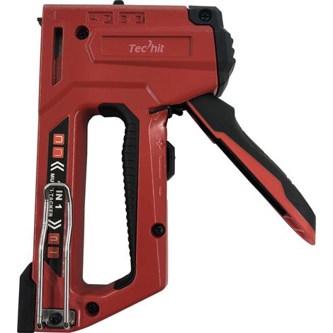 TEC HIT 170070 - Agrafeuse Professionnelle métallique - Convient au matériaux d'isolation, toiture, pose câble, ...