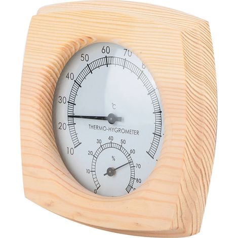 Élégant hygromètre-thermomètre pour sauna et salle de bain, instrument mécanique 2 en 1, cadrans en métal doré résistants aux hautes températures. (1/5)