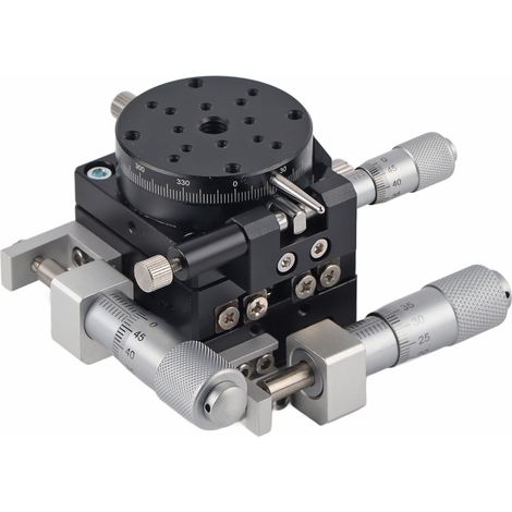 Plateforme de réglage linéaire manuelle 3 axes XYR LSP40-LM, table coulissante de précision φ40mm (1/5)