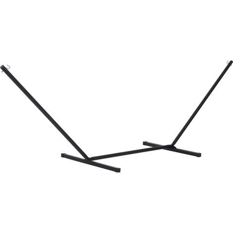 Hängemattengestell, stabiler Rahmen, schwarz epoxidbeschichtetes Metall, Abmessungen: 3,60 m (L) x 0,92 m (B) x 1,12 m (H)