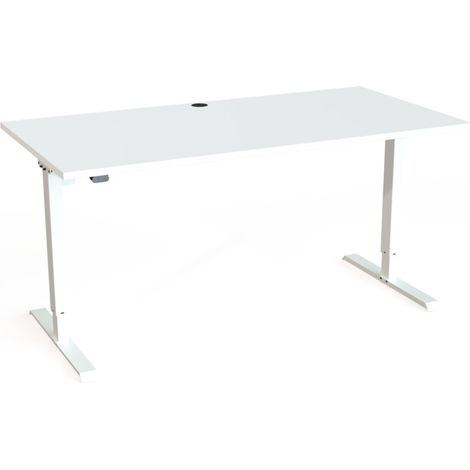 STIER Bureau électrique réglable en hauteur 501-20 160 × 80 cm Blanc (1/3)